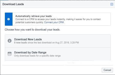 Download Facebook Leads for Follow Up