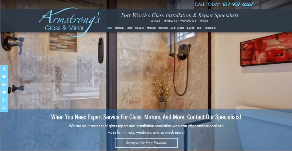 Screenshot of Window Glass Repair Company Website